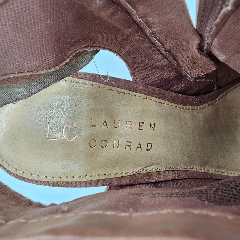 LC Lauren Conrad Mauve Ankle Boots Side Bow Zip Women’s 6.5 Feminine